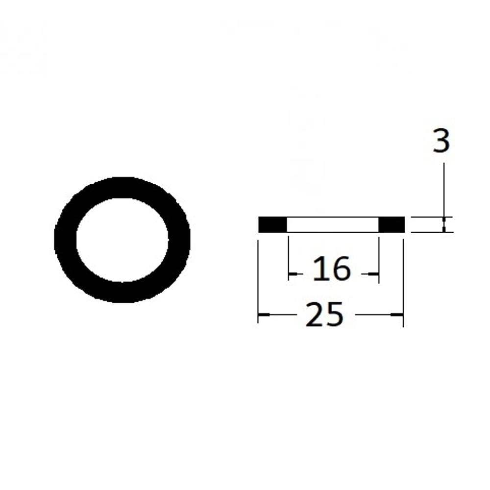 vedante 3/4 BORRACHA 25x16x3 mm para maquina lavar etc - 101706