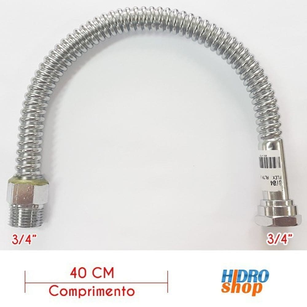 Flexível 400mm Alta Vazão 3/4 X 3/4 Para Aquecedores - FA34400