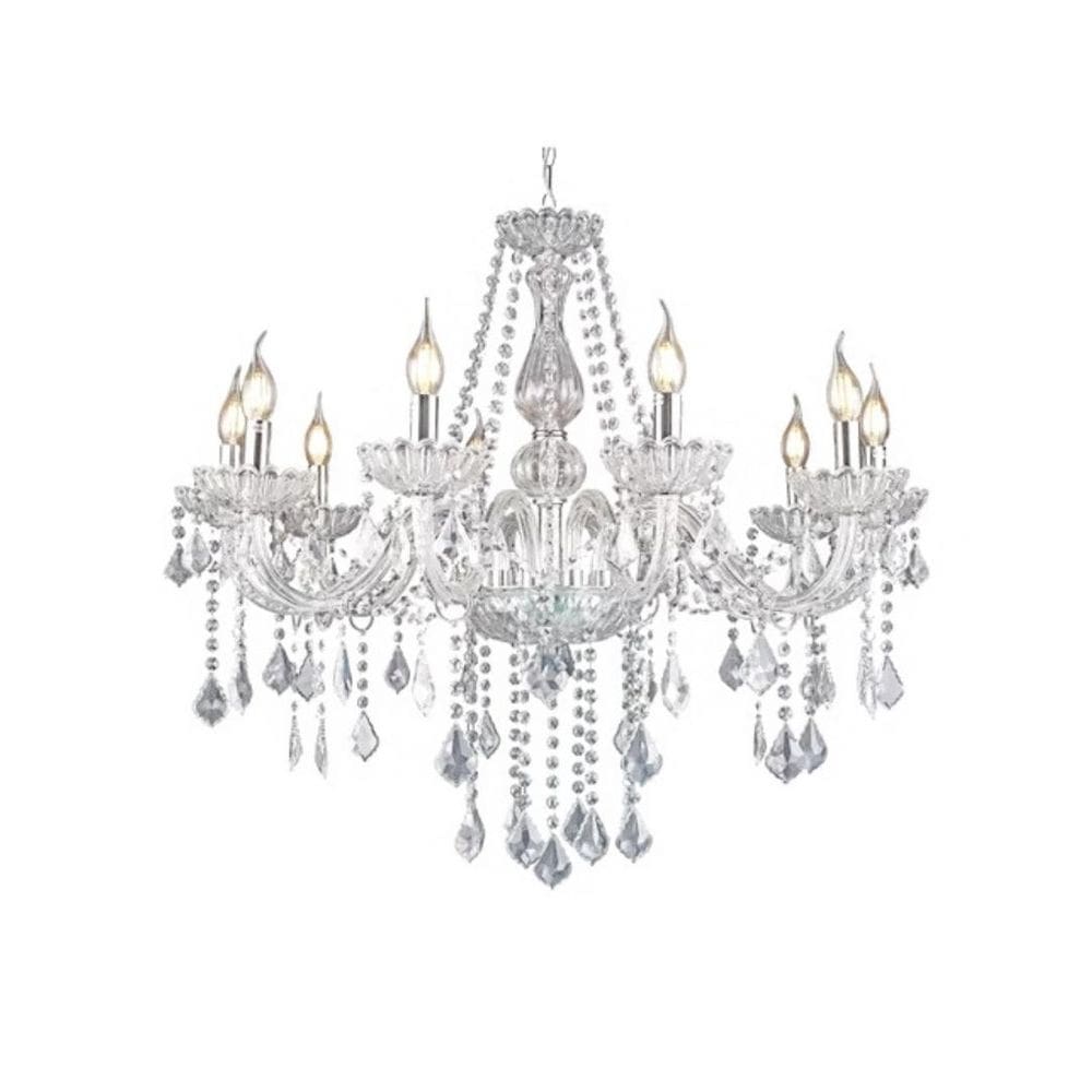 Lustre de cristal transparente luxo 8 braços maria tereza