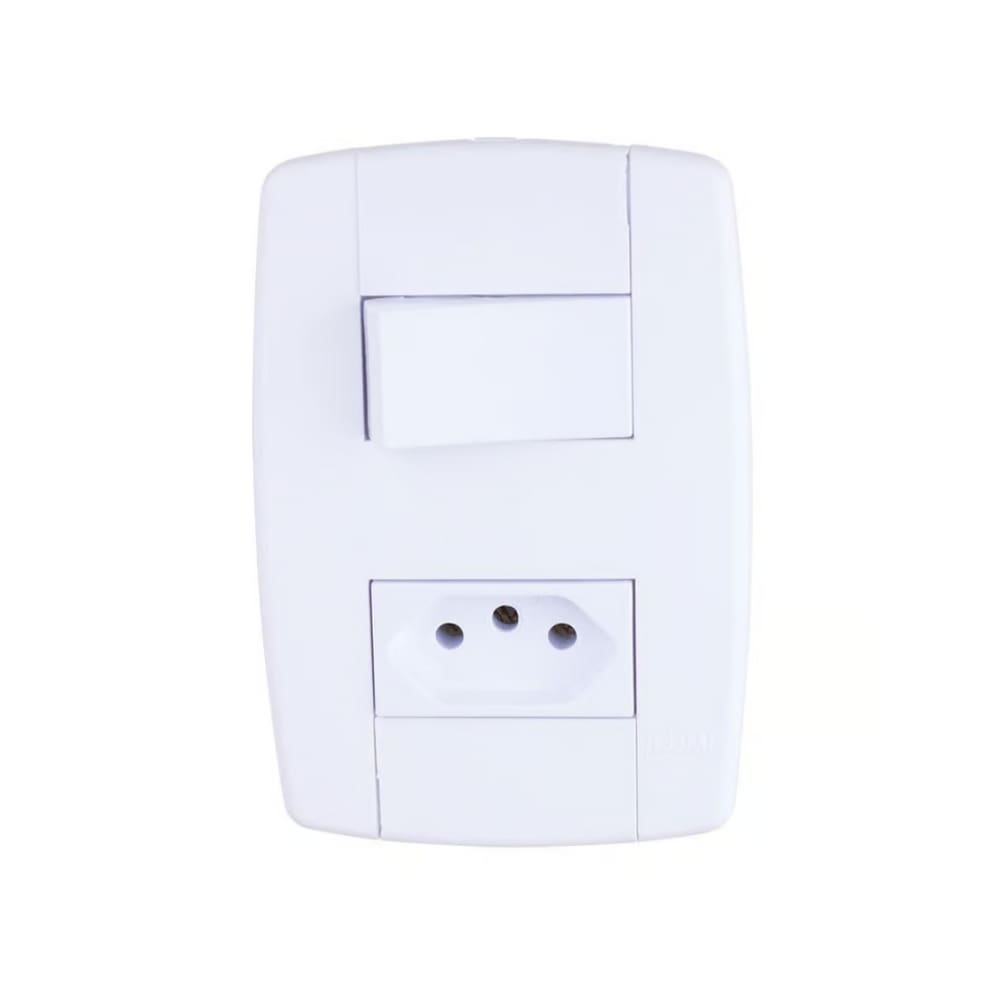 Conjunto 1 Interruptor Simples 10A 250V + 1 Tomada 10A 250V Ilumi Lev 87200IL