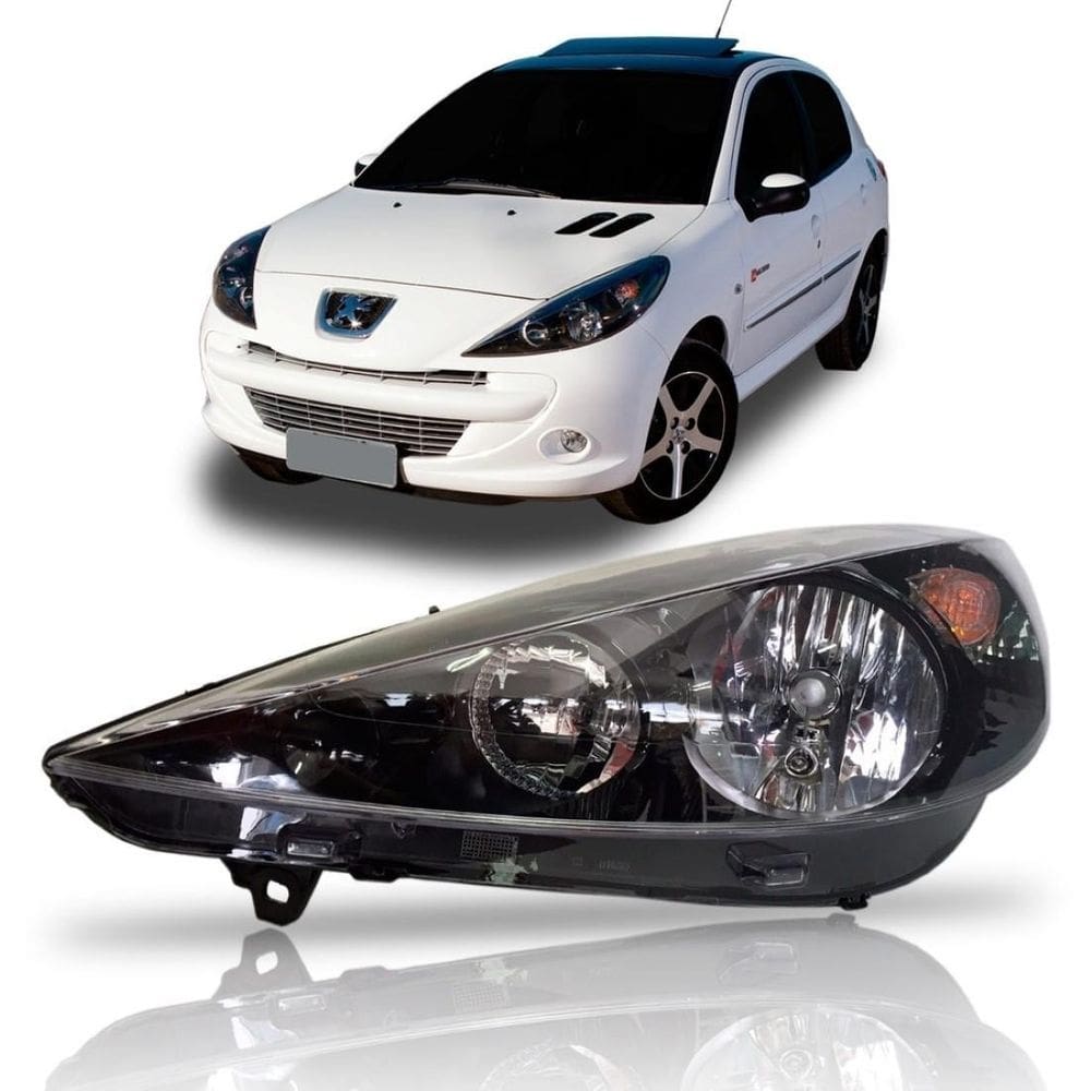 Farol peugeot 207 hoggar 07 08 09 10 11 12 13 14 masc negra