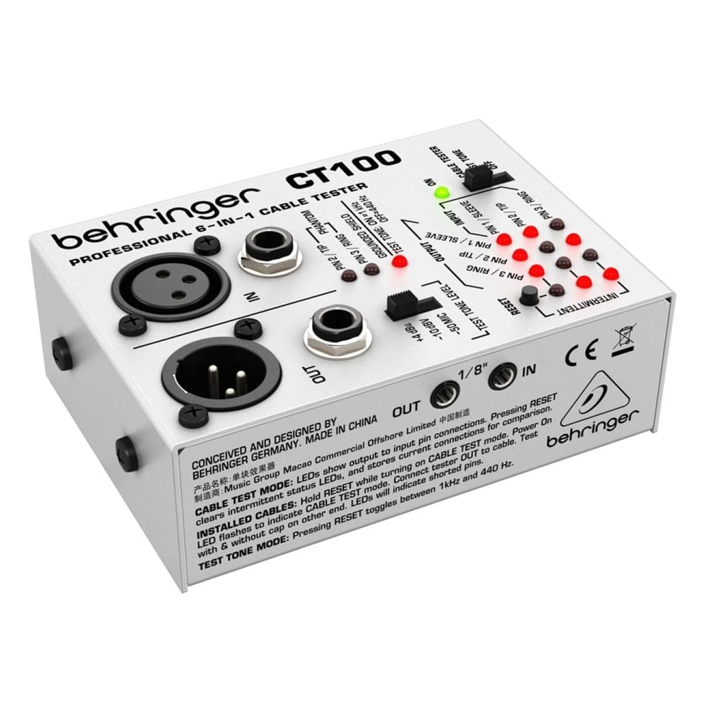 Testador de cabos behringer ct100 6 em 1 profissional