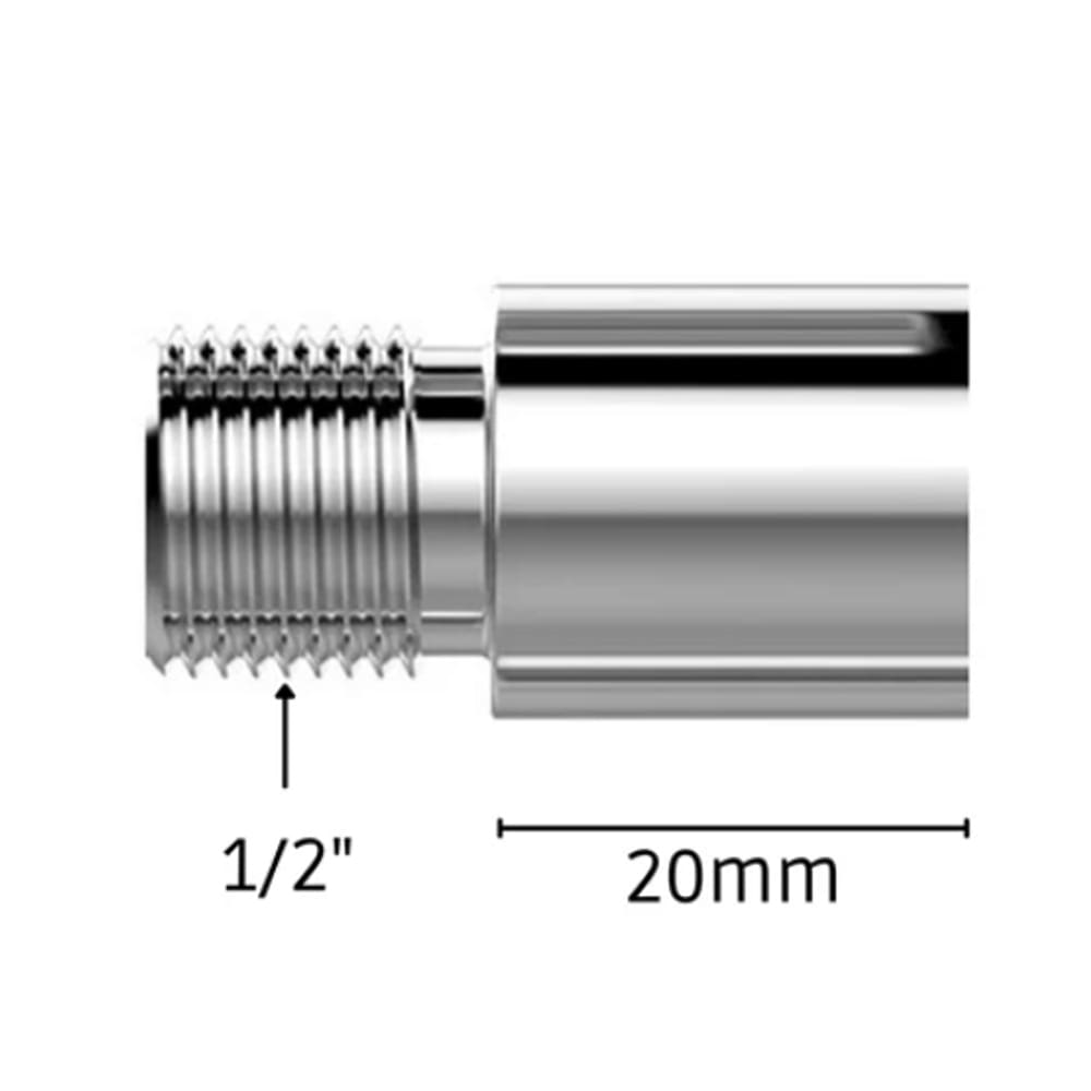 Extensão para Chuveiros e Torneiras Cromado de 20mm Rosca 1/2\" - 171501