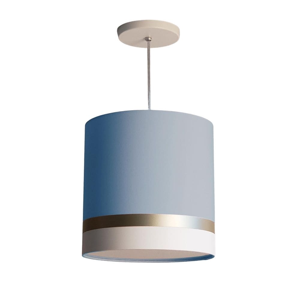 Lustre Pendente Faixas Bronze Cúpula Rosa 25X25
