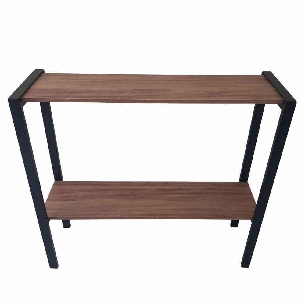 Aparador prateleira dupla industrial mônaco mdf amêndoa 80cm