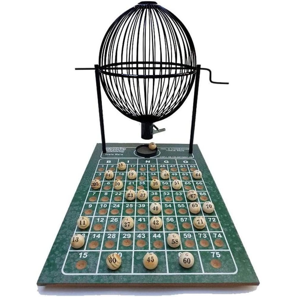 Jogo de bingo recreação família completo globo metal nº3