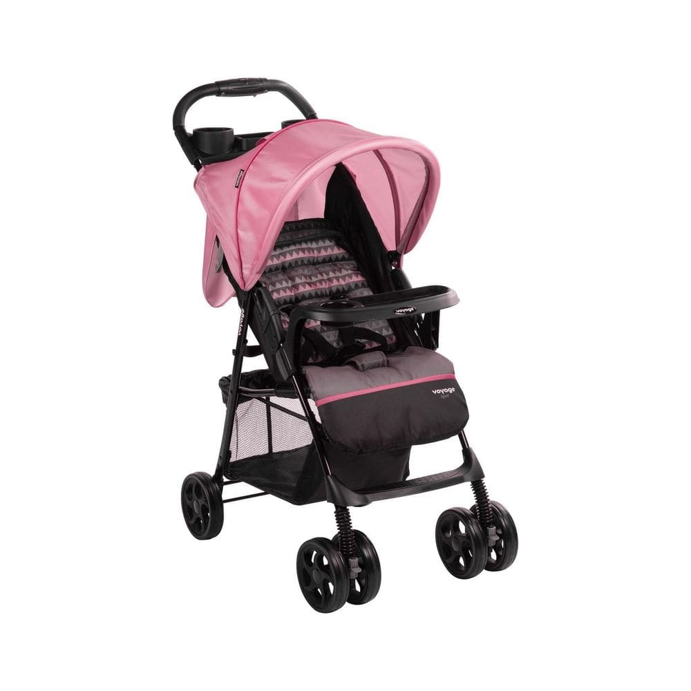 Carrinho de bebê berço e passeio spot rosa geo voyage