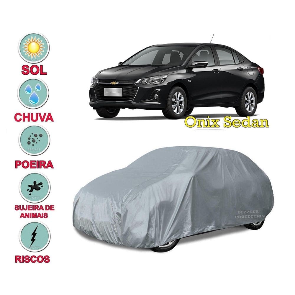 Capa cobrir carro onix sedan impermeável proteção bezzter