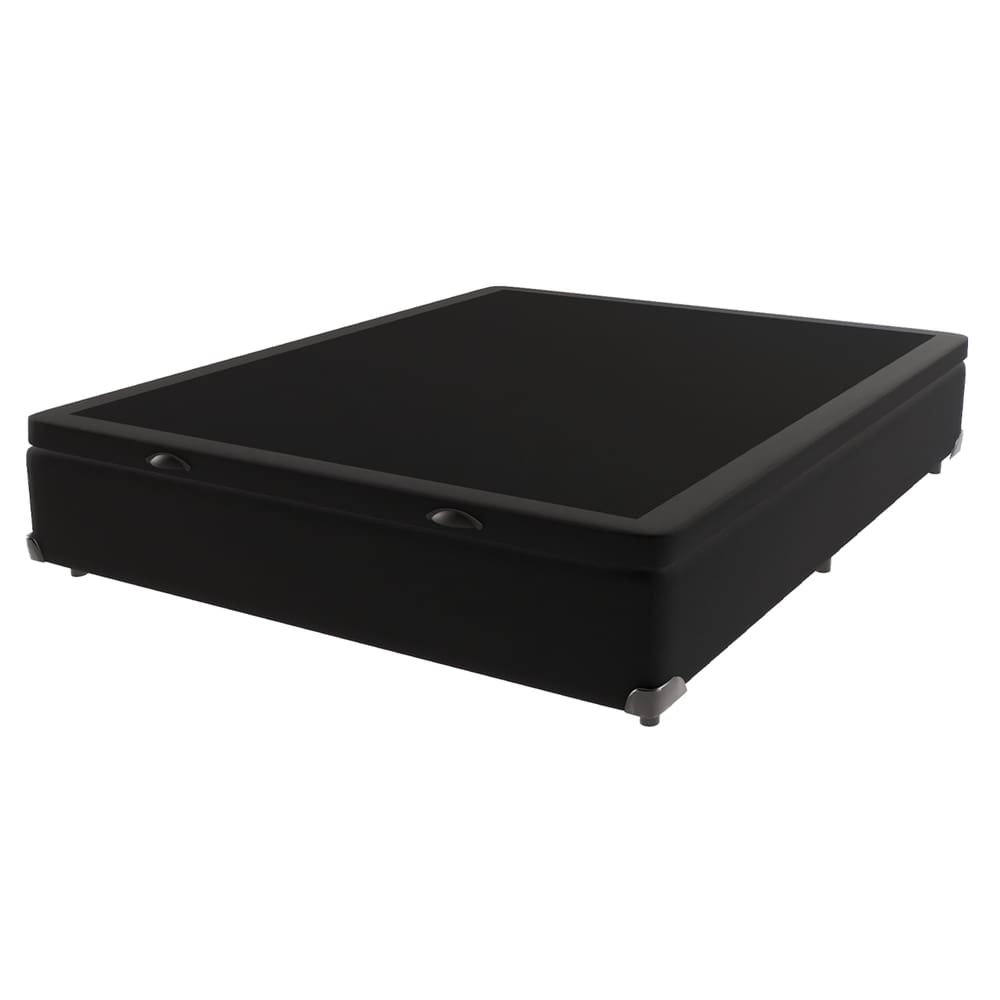 Cama Box com Baú Viúvo Preto de Madeira 128cm KazaMix