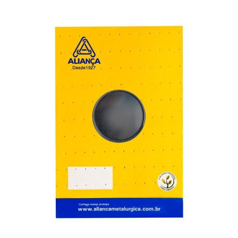 cartela puxador botão concavo 25mm preto fosco alianca