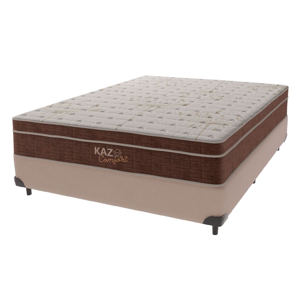 Cama + Box e Colchão Kaza Comfort de Molas Ensacadas 25x138