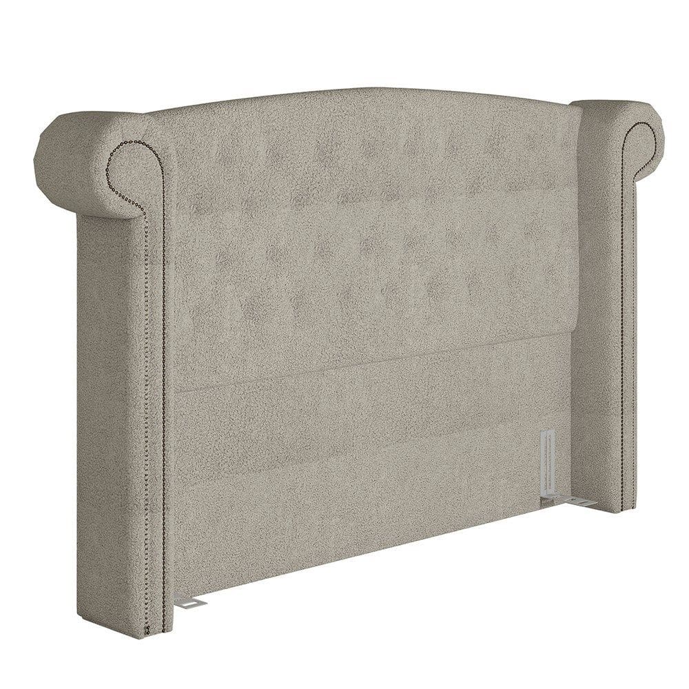 Cabeceira Cama Box King 195cm Provença P02 Bouclé Cru - Mpozenato