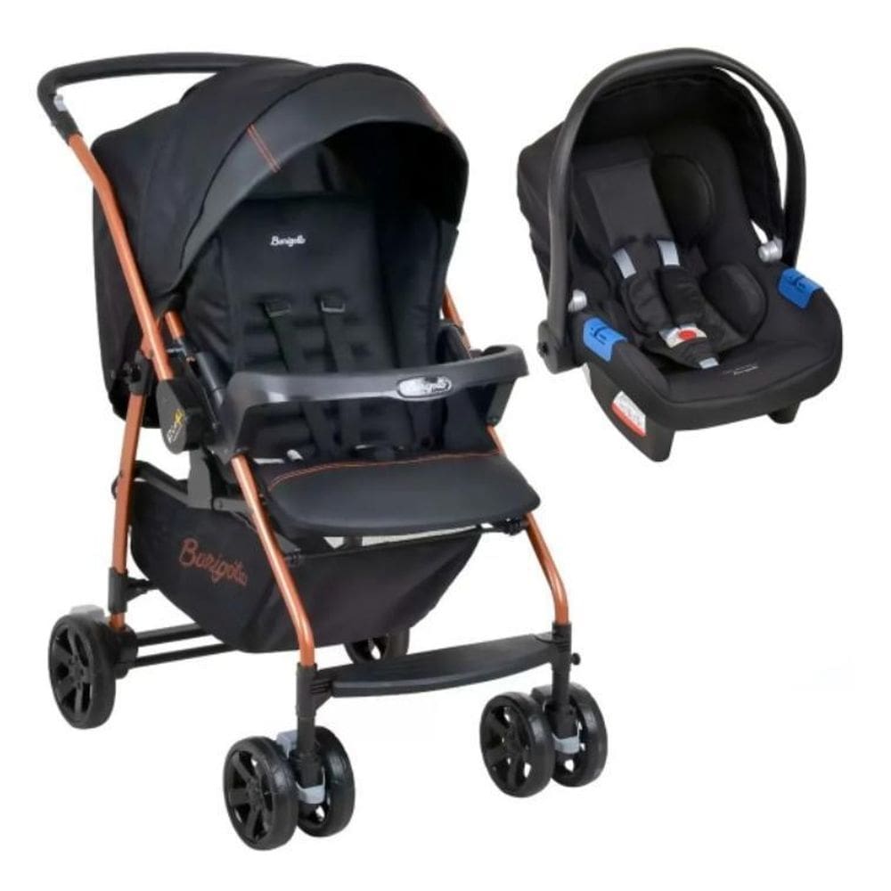 Conjunto carrinho e bebê conforto travel s riok burigotto