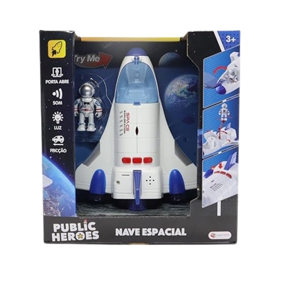 Nave Espacial e Astronauta Com Luz E Som - Shiny Toys