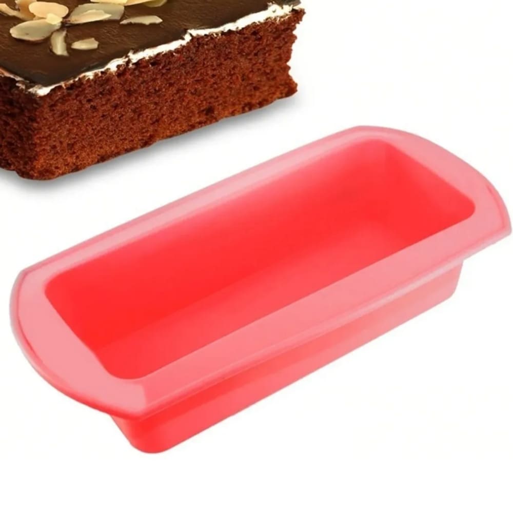 Forma Assadeira Silicone Retangular Pães Bolos Antiaderente