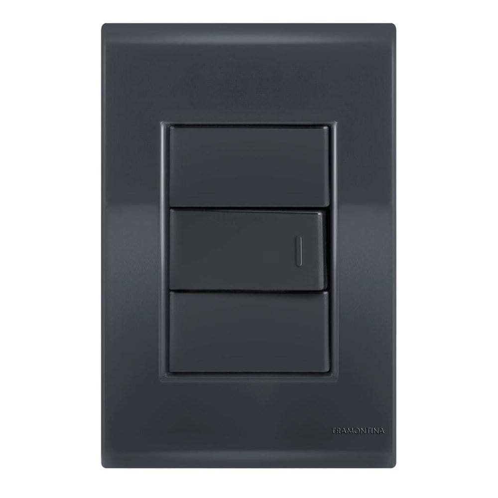 Conjunto 1 interruptor - tramontina liz grafite