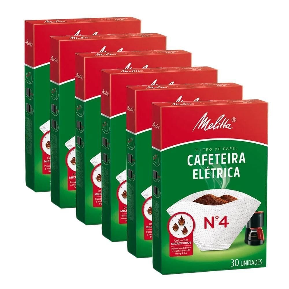 Coador de café de papel filtro melitta n102 kit 6