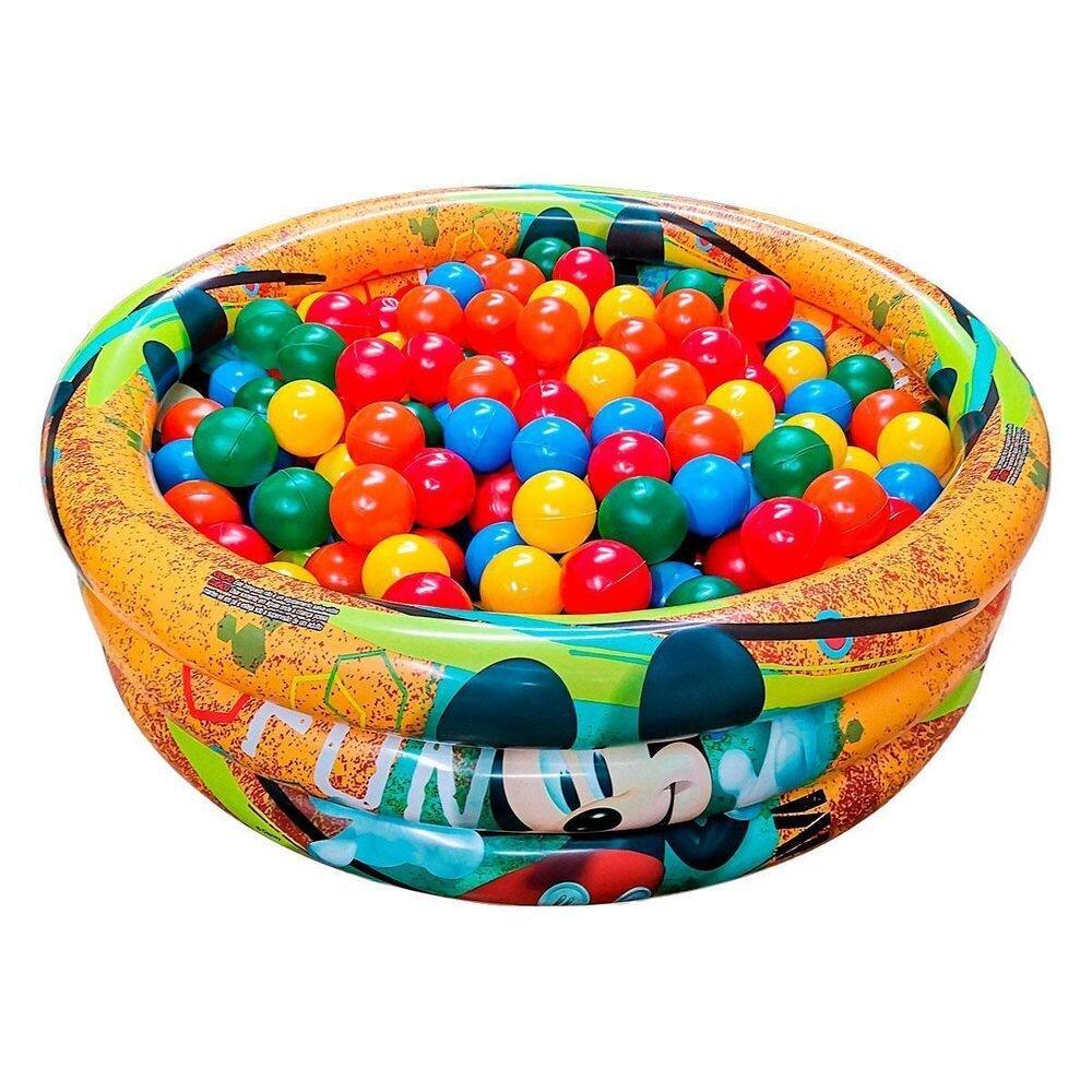 Piscina de bolinhas mickey 100 litros colorida + 25 bolinhas