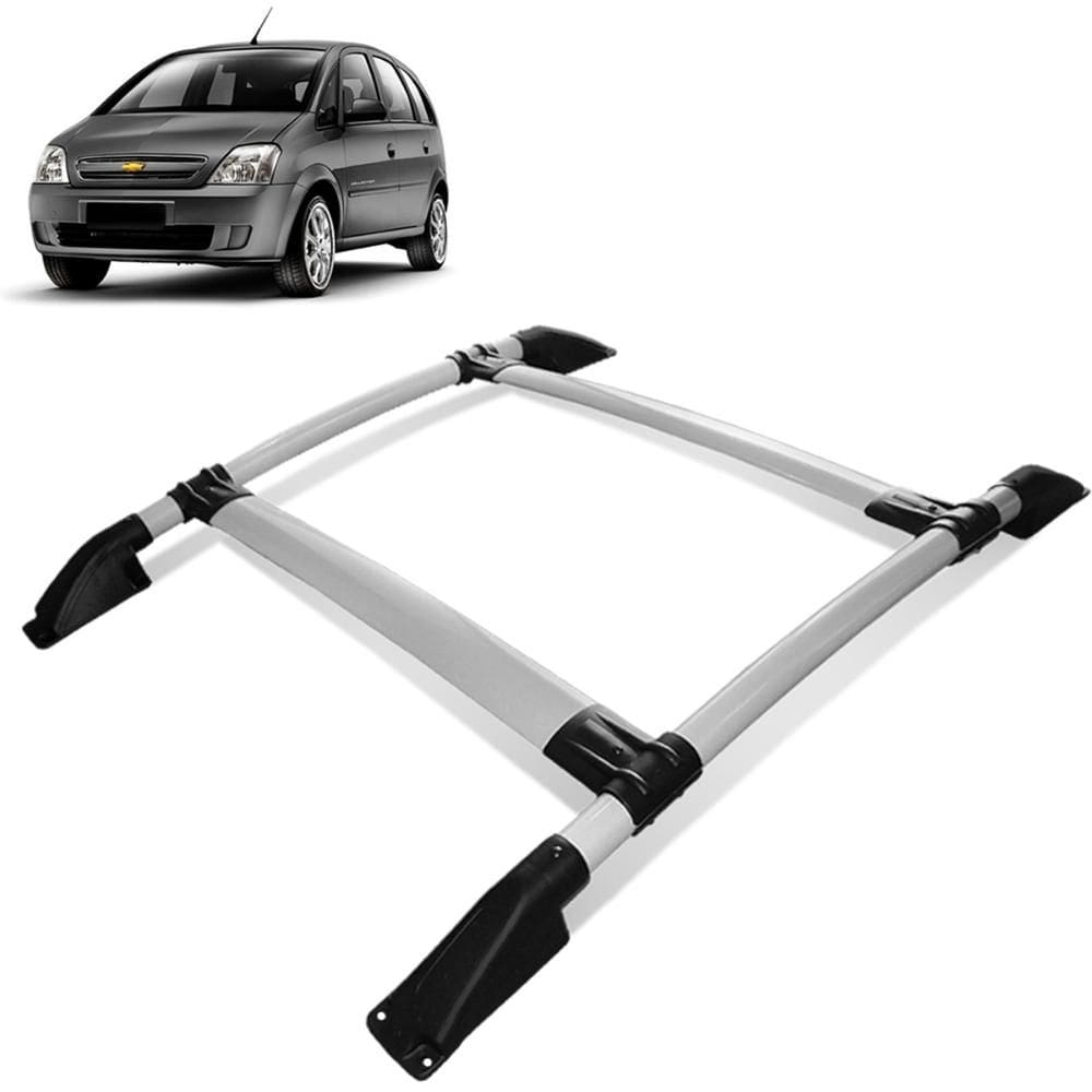 Rack De Teto Bagageiro Meriva 2002 a 2012 Tubolar Prata