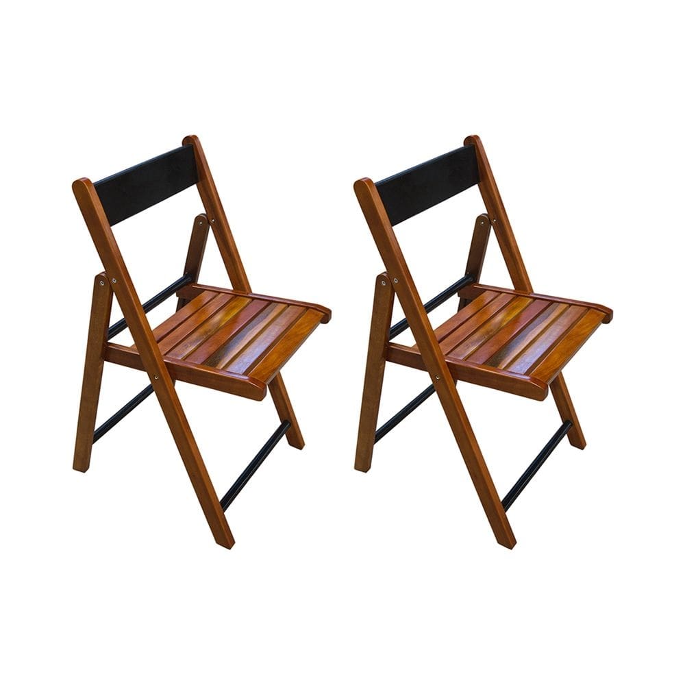 Kit 2 Cadeiras Dobraveis em Madeira Robusta Black - Castanho