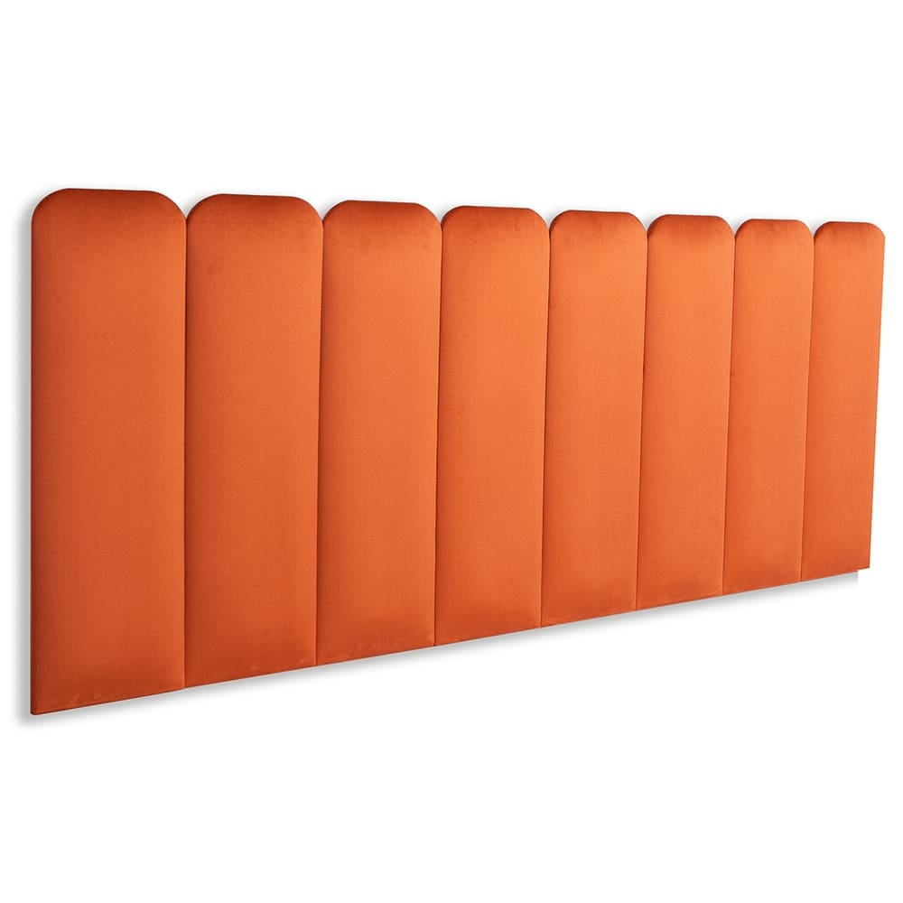 Cabeceira King Estofada Kit 10 Placas Arredondada - Veludo Terracota