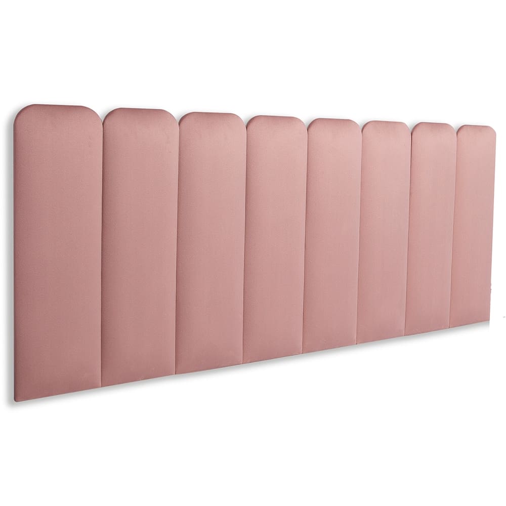 Cabeceira King Estofada Kit 10 Placas Arredondada - Veludo Nude