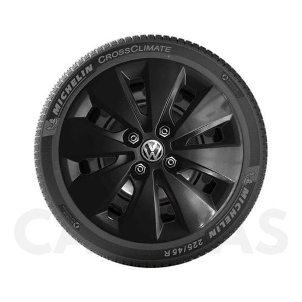 Kit 4 calota jogo vw saveiro trooper aro 15 preto 248cp