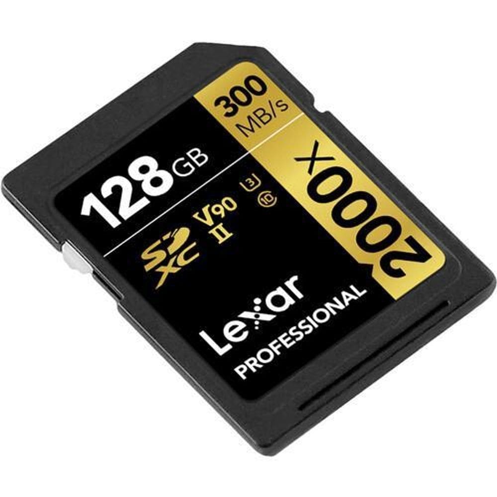 Cartão de memória lexar 128gb v90 300mb/s uhs-ii 2000x u3