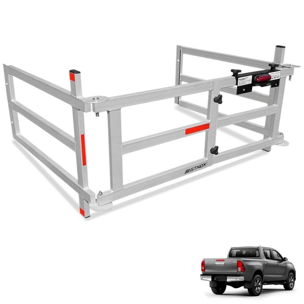 Extensor de Caçamba Hilux 2016 a 2024 Dobravel EDD Prata Gtnox