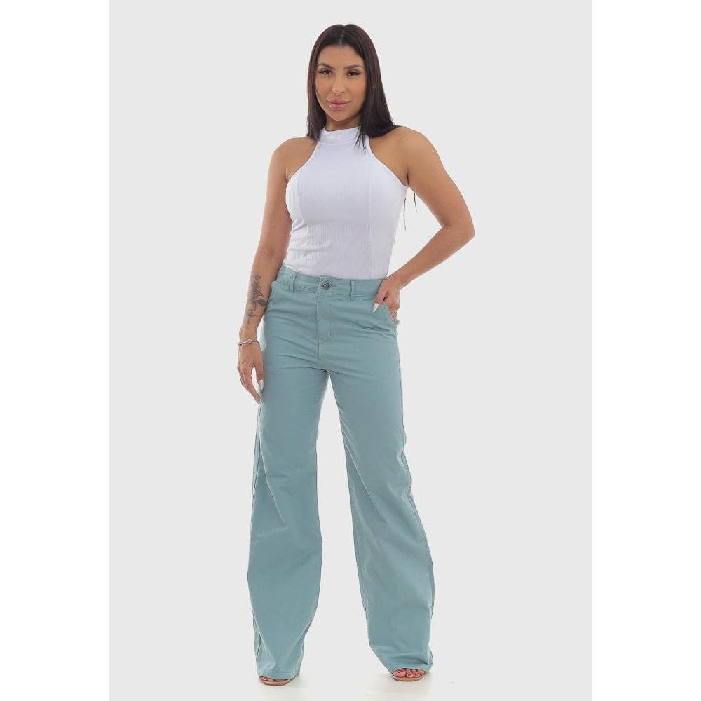 Calça Feminina 7920 Wide Leg Green [F075]