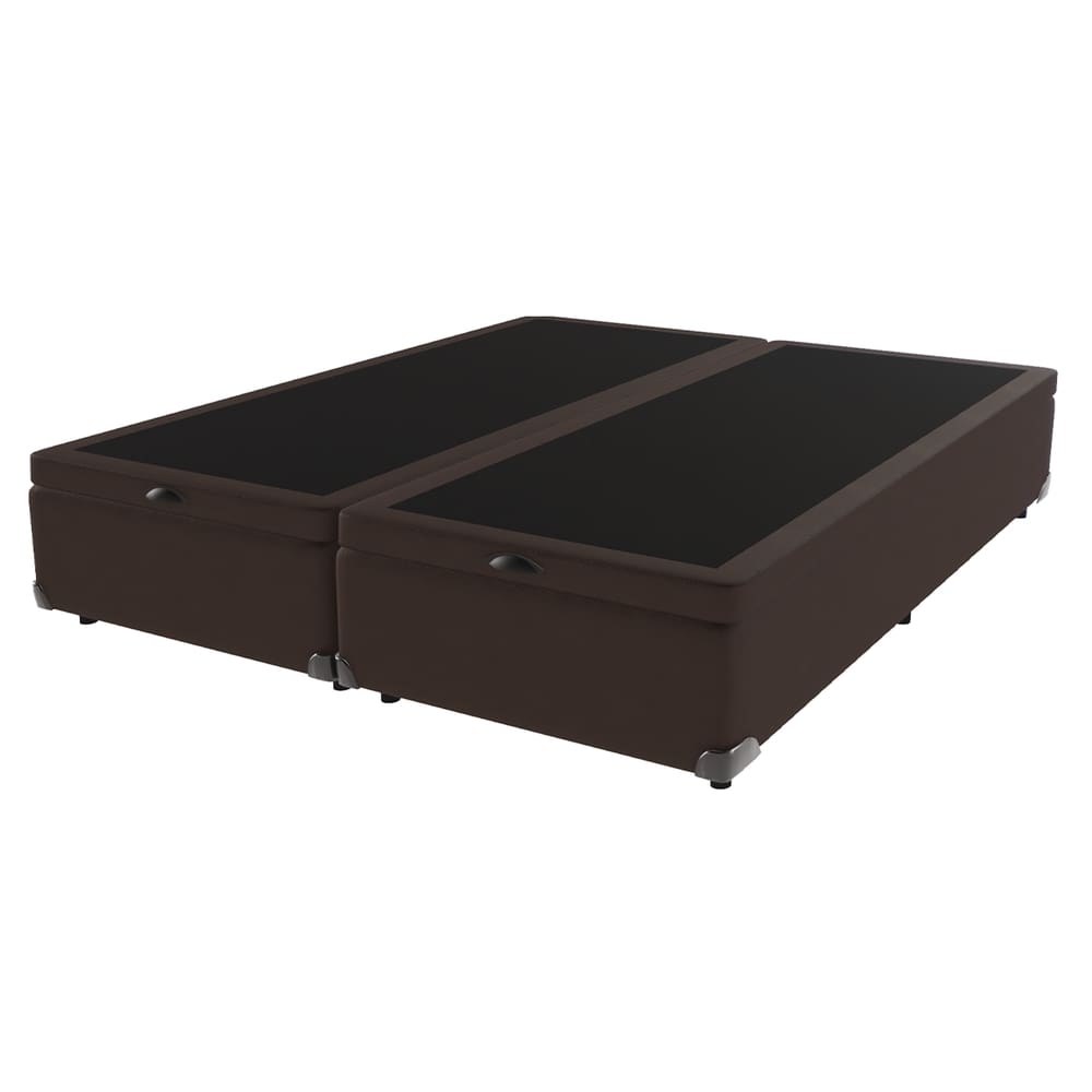 Cama Box com Baú Queen Marrom de Madeira 158cm KazaMix