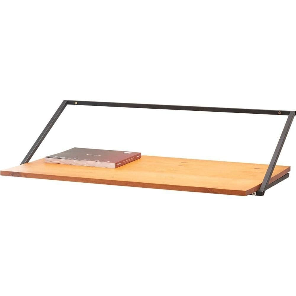 Scrivaninha De Parede Menphis Industrial Daf Móveis 80 Cm Tampo Madeira Maciça  Aço Preto
