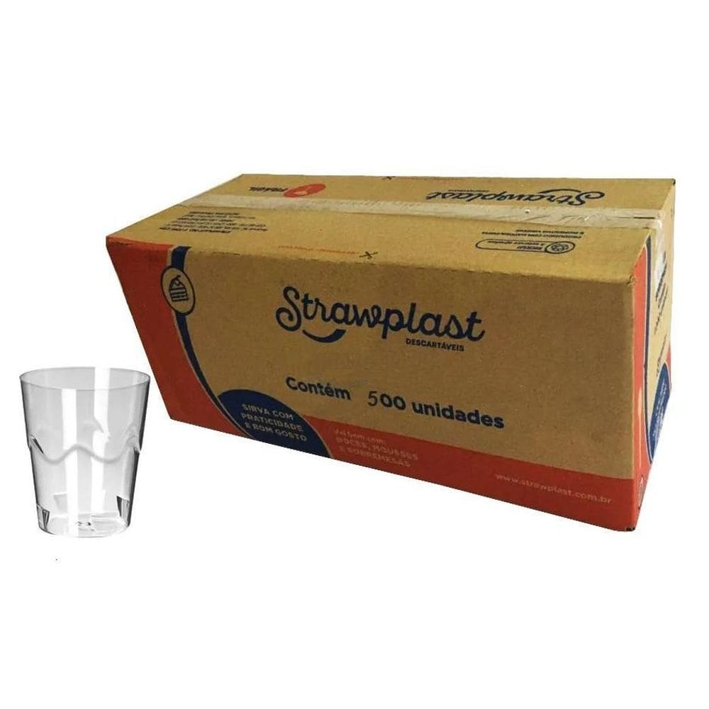 Mini copo doce 25ml cristal transp. strawplast c/1000 2cx