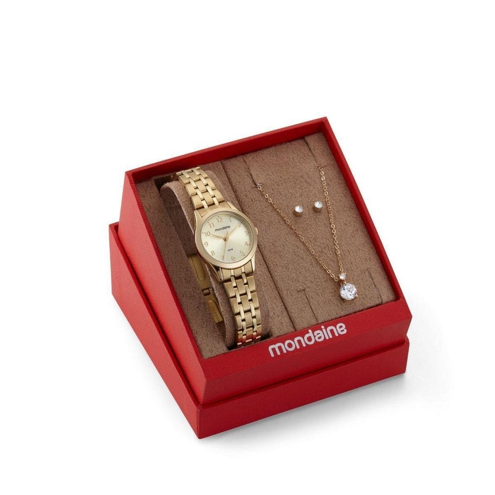 Kit Relógio Feminino Mondaine Analógico 32608Lpmkde1K1