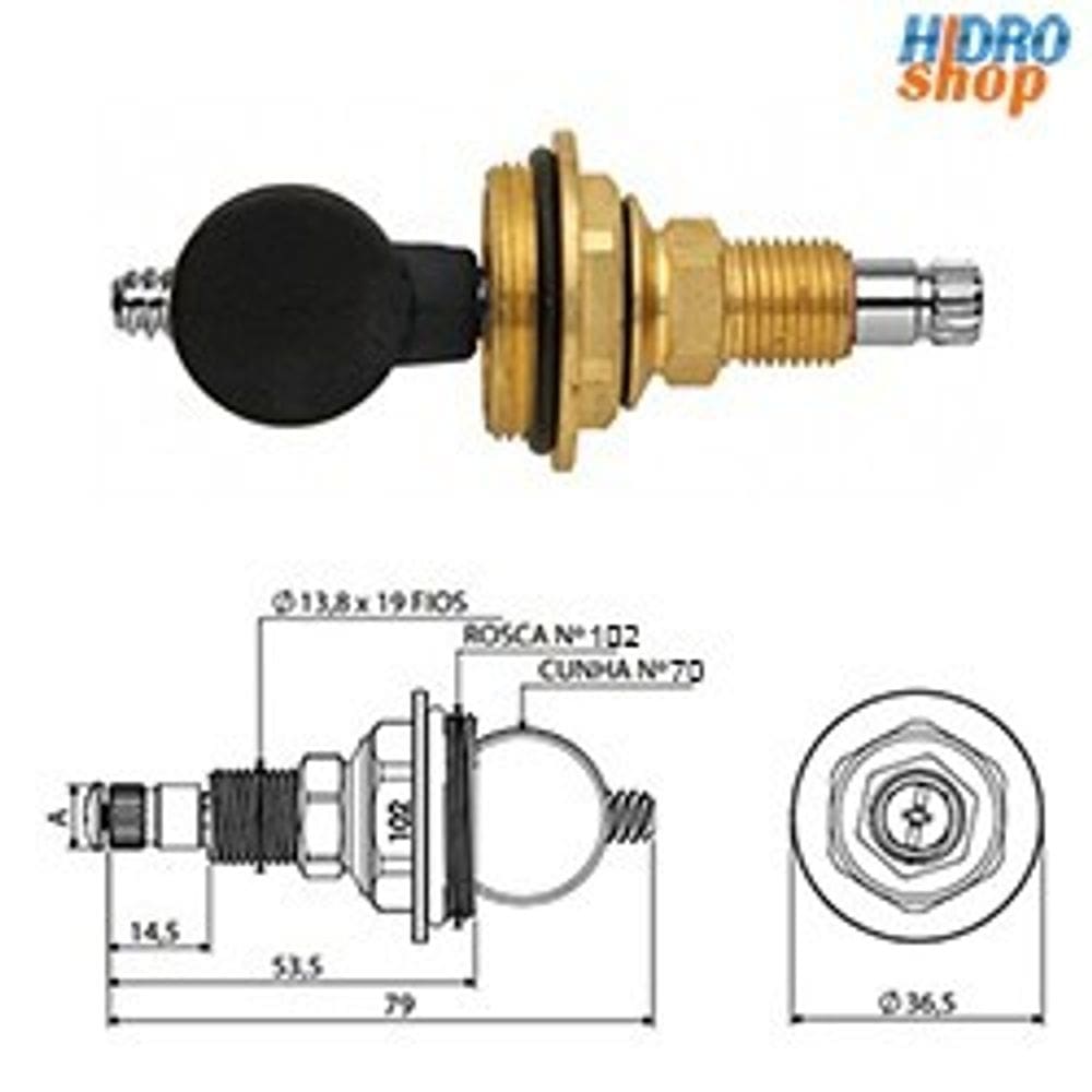 Reparo de Registro Gaveta Docol 3/4\" Acabamento Deca - 281601