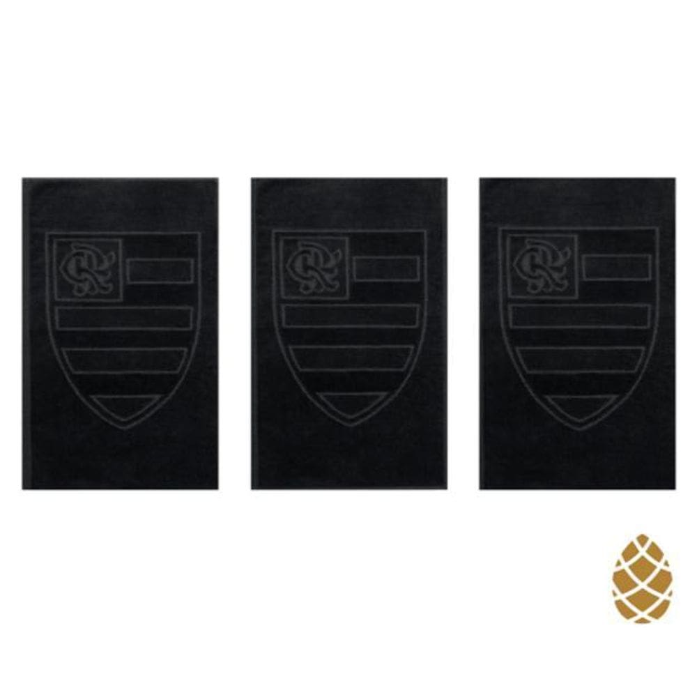 Kit 3 toalhas de academia/mão buettner  preto