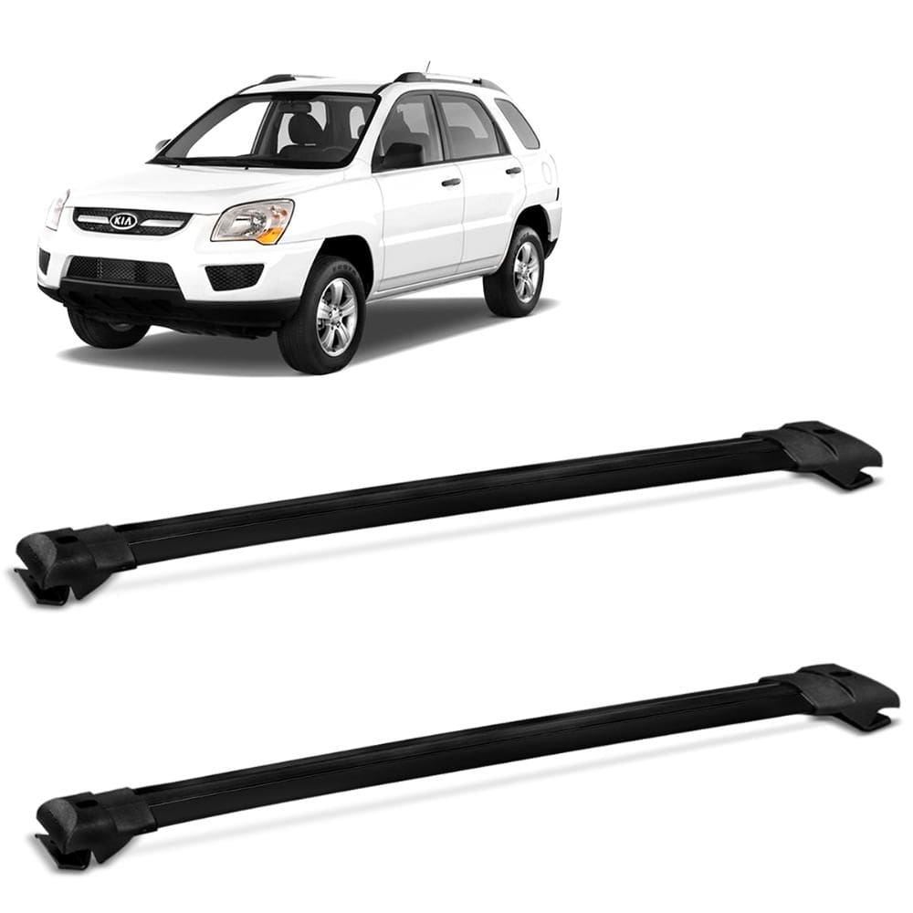 Rack Teto Travessa Sportage 2004 a 2011 Aluminio Preto