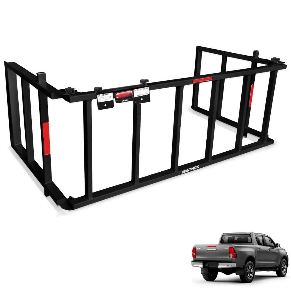 Extensor de Caçamba Hilux 2016 a 2024 Rampa Preto Reforçado 350kg Gtnox