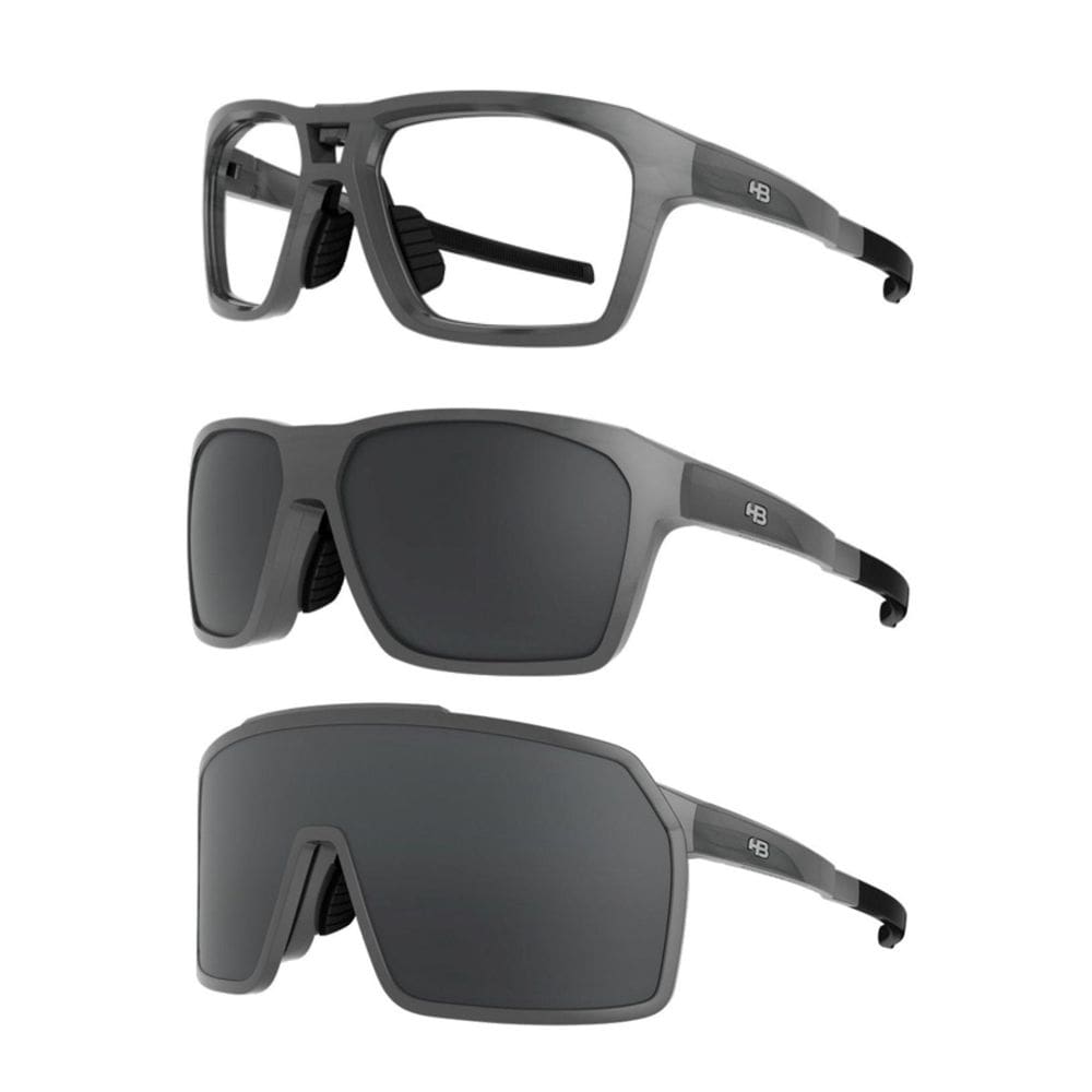Armação hb clip-on presto graphene preto cinza polarizado