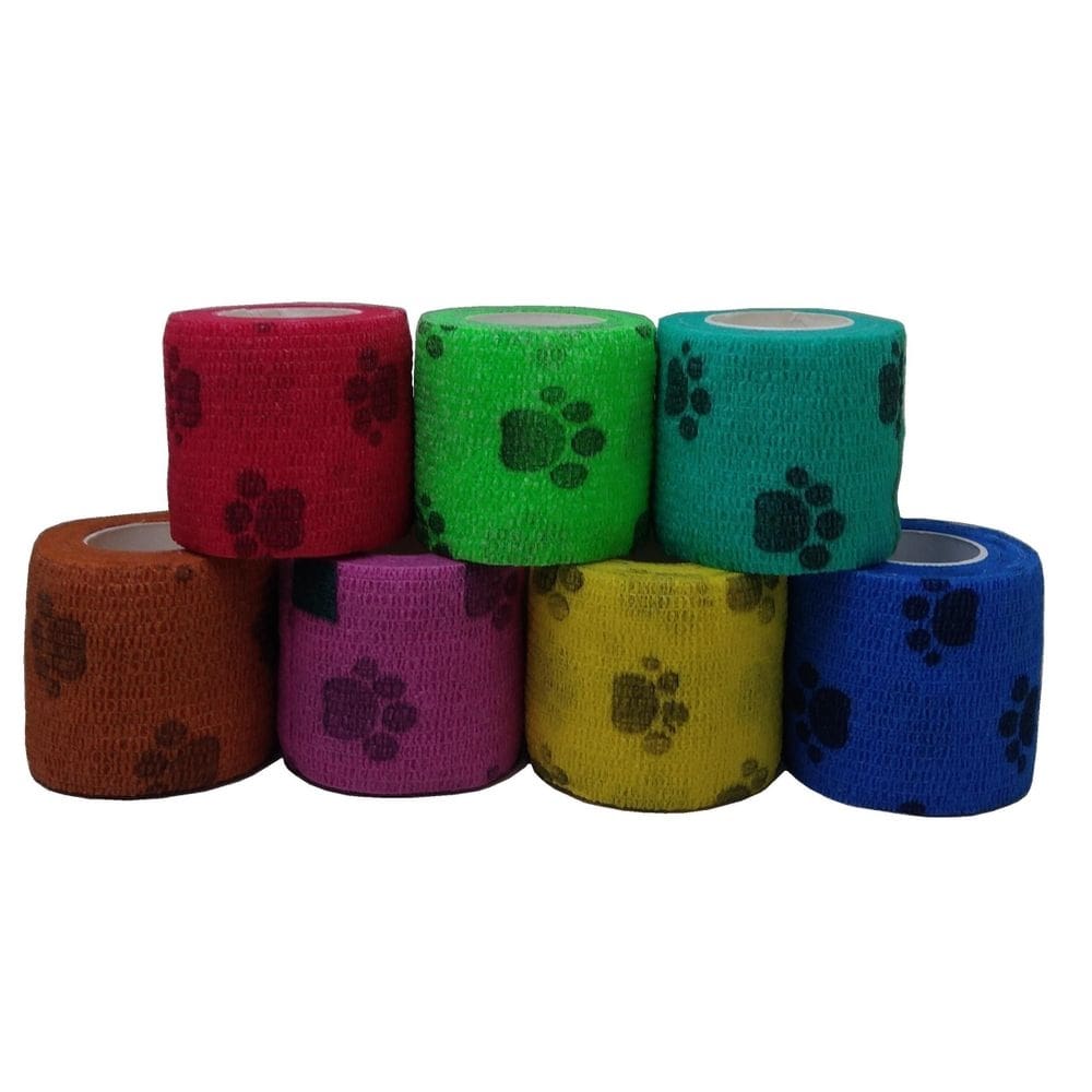 Kit 10 bandagem/atadura elástica com patinhas cores