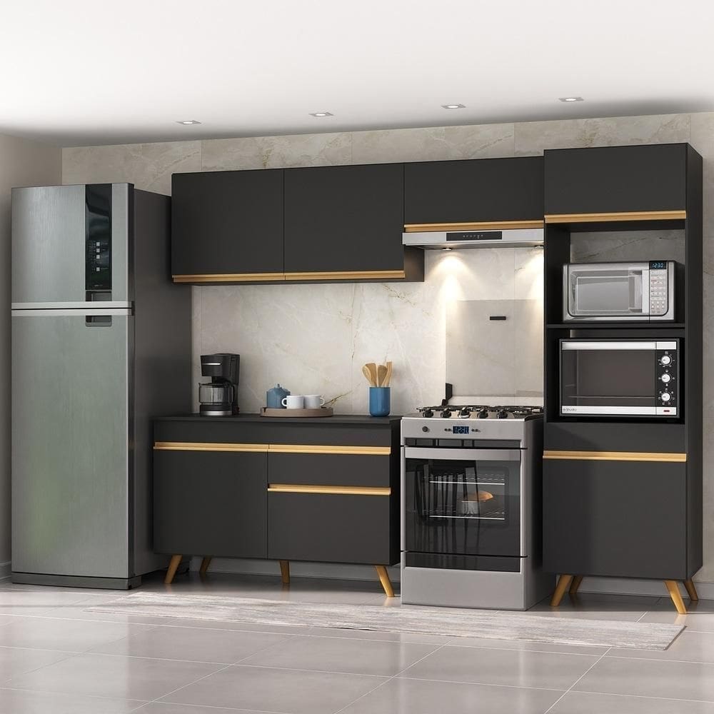 Armário de Cozinha Compacta 4 peças ML3868 Veneza Multimóveis