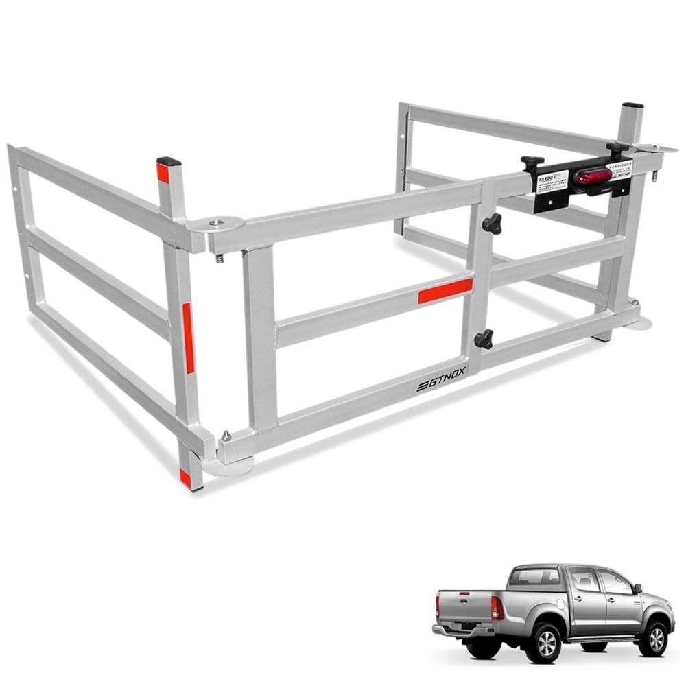 Extensor de Caçamba Hilux 2005 a 2015 Dobravel EDD Prata Gtnox
