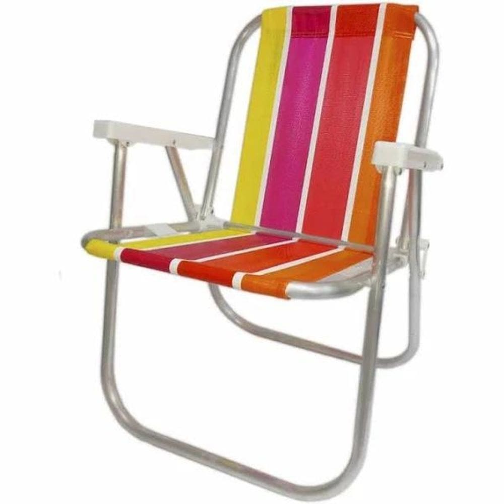 Cadeira praia botafogo varanda alta aluminio 400 l cad 0047