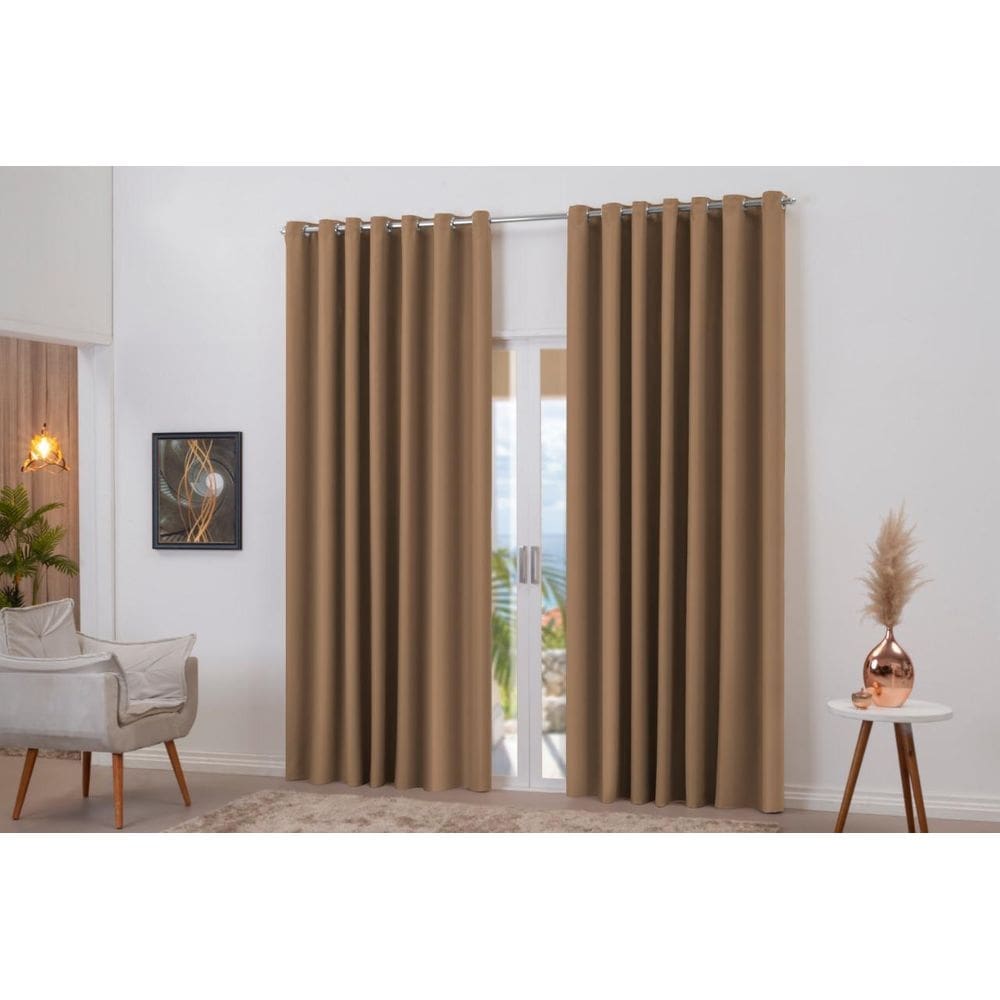 Cortina blackout avelã franzida 5m x 2,80m decoração luxo