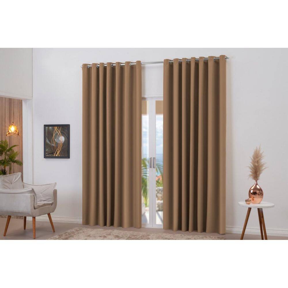 Cortina blackout avelã franzida 5m x 2,80m decoração luxo