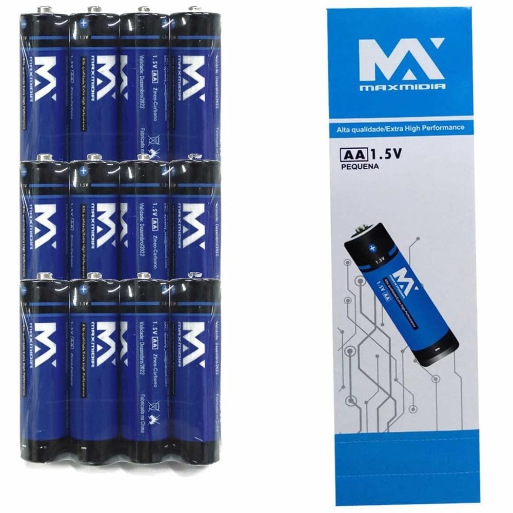 Pilha maxmidia aa caixa com 60 pilhas