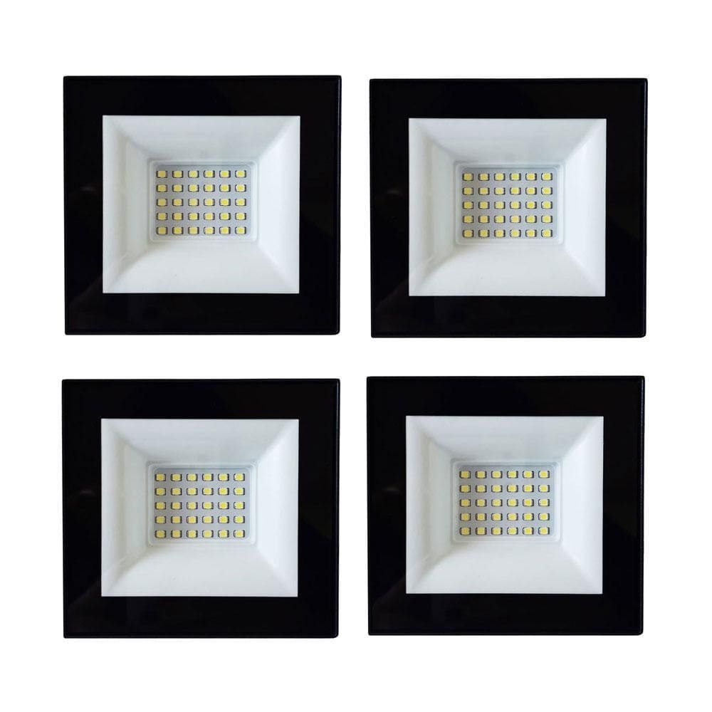 Kit 4 peças refletor superled 50w luz branca 6000k decorlux
