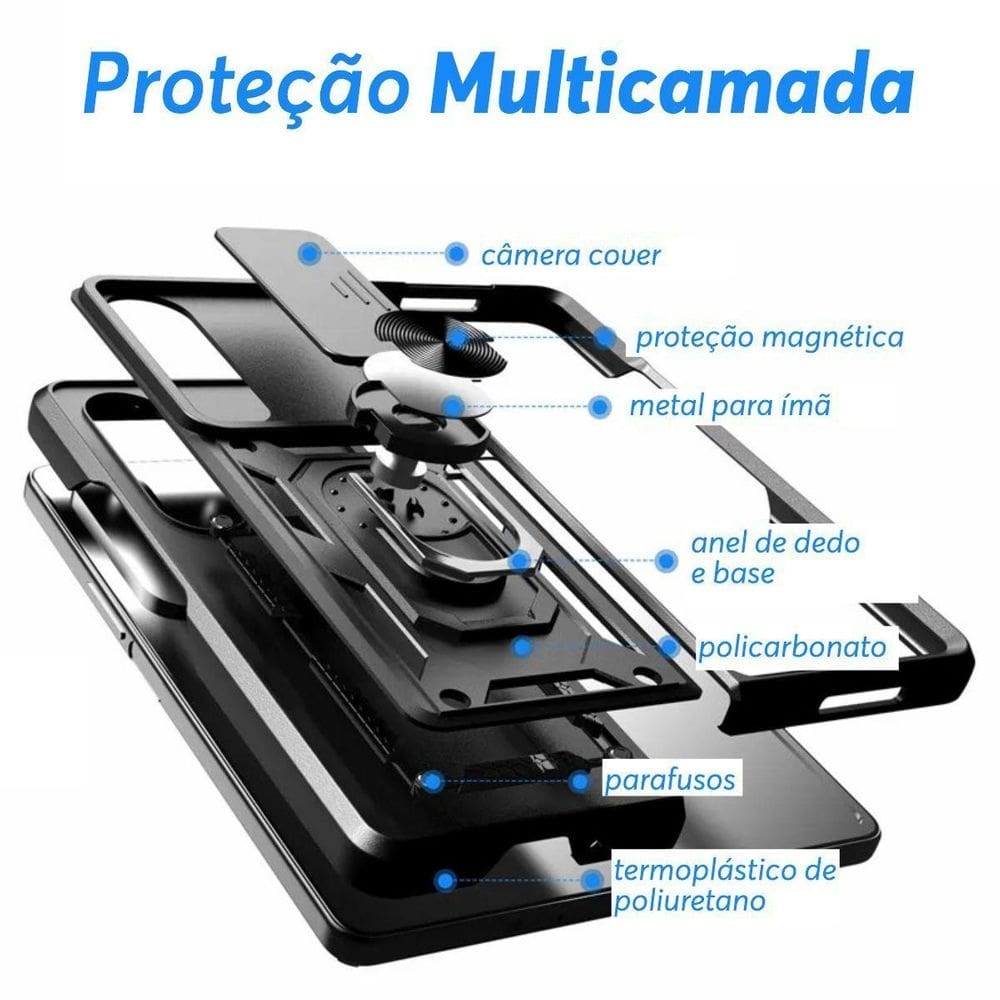 Capa para samsung galaxy z fold 4 resistente à queda | preto