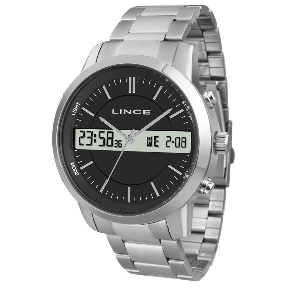 Relógio lince masculino anadigi mam4489l p1sx aço prata