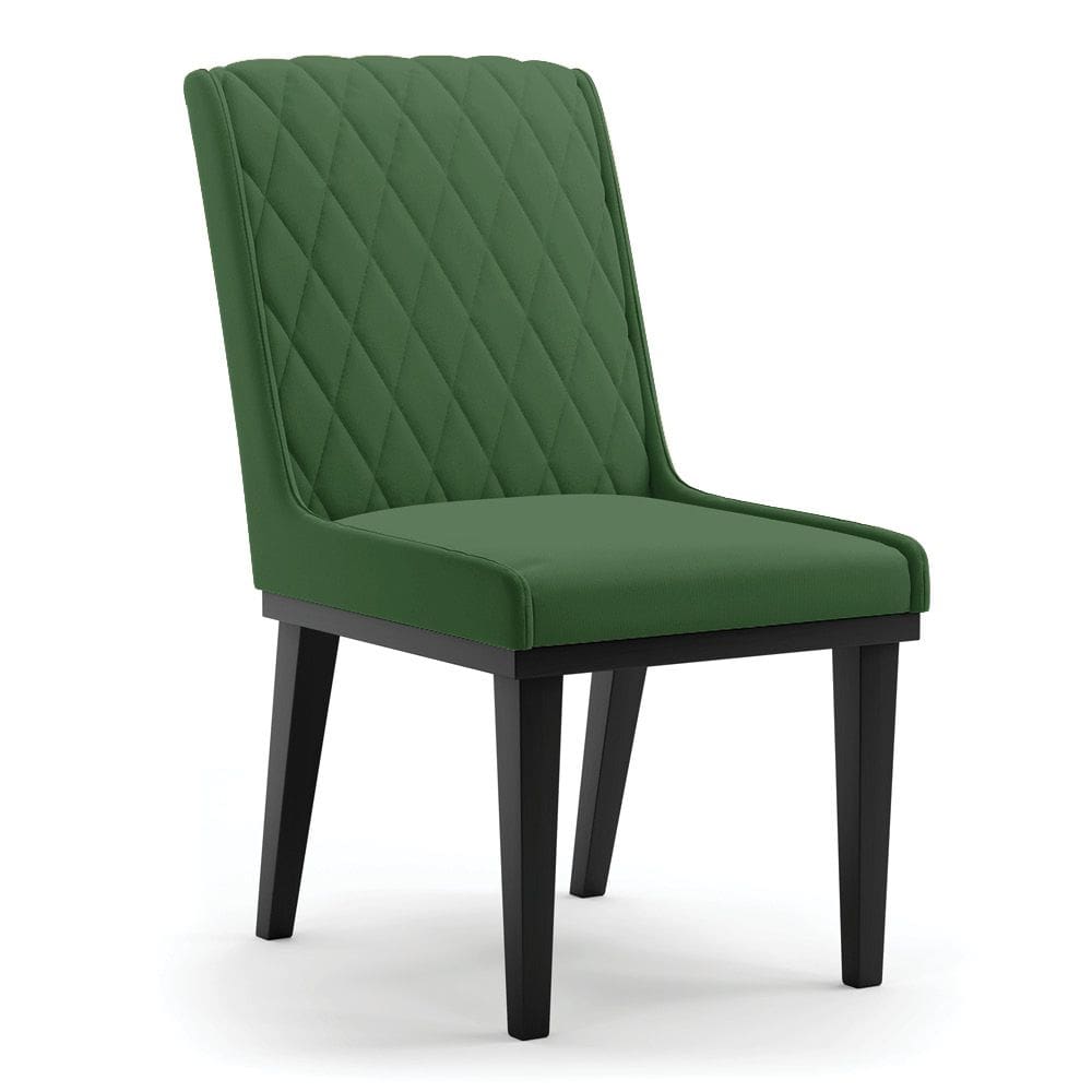 Cadeira Sala de Jantar Base Madeira Preto Sofia Suede D03 - D`Rossi